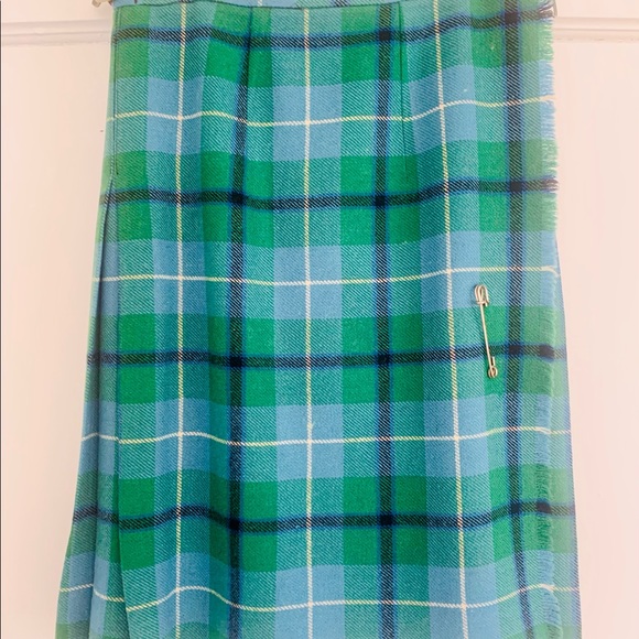 COBRA KILT vintage plaid Irish wool wrap skirt, size small - Picture 5 of 7